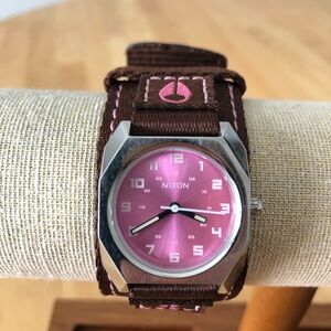 Women’s Nixon Brown and Pink Dial The Small Scout Watch